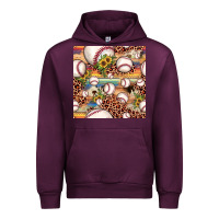 Mauve Wine baseball leopard cowhide sunflower seamless pattern Urban Hoodie - JahusDesignShop