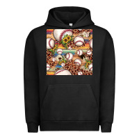 Pigment Black baseball leopard cowhide sunflower seamless pattern Urban Hoodie - JahusDesignShop