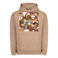 Pigment Burro baseball leopard cowhide sunflower seamless pattern Urban Hoodie - JahusDesignShop