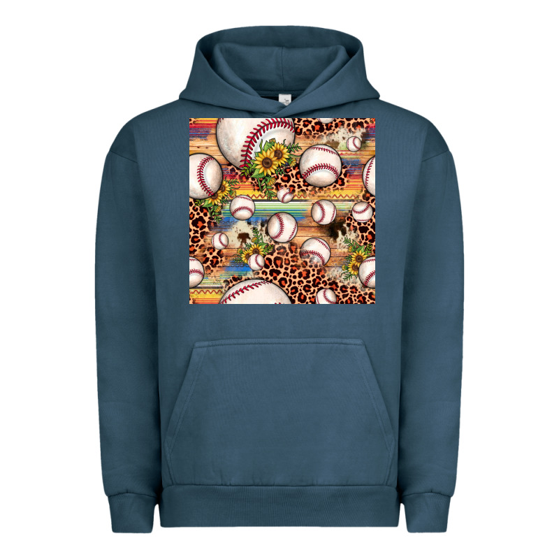 Baseball Leopard Cowhide Sunflower Seamless Pattern Urban Hoodie by JahusDesignShop | Teevron