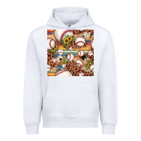 White baseball leopard cowhide sunflower seamless pattern Urban Hoodie - JahusDesignShop