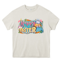 Cream Happy Easter Heavy Core Tee - LillyAllenDesigns