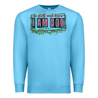 Ocean Blue be still and know that i am god Premium Sweatshirt - texasbilliewilder