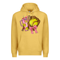 Antique Gold softball coquette bow Premium Hoodie - JahusDesignShop