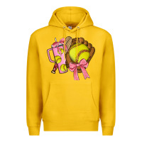 Lemon softball coquette bow Premium Hoodie - JahusDesignShop