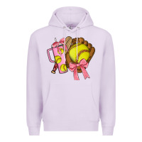 Lilac softball coquette bow Premium Hoodie - JahusDesignShop