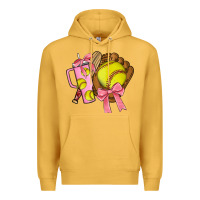 Mustard softball coquette bow Premium Hoodie - JahusDesignShop