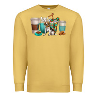 Antique Gold beagle dog coffee cups Premium Sweatshirt - texasbilliewilder