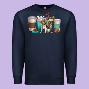 Beagle Dog Coffee Cups Premium Sweatshirt Designed By Texasbilliewilder