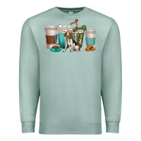 Seafoam beagle dog coffee cups Premium Sweatshirt - texasbilliewilder