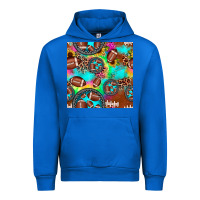 Cobalt football tie dye gemstone sunflower seamless pattern Urban Hoodie - JahusDesignShop