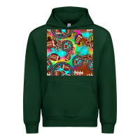 Forest Green football tie dye gemstone sunflower seamless pattern Urban Hoodie - JahusDesignShop
