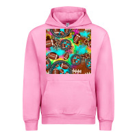 Fuchsia Pink football tie dye gemstone sunflower seamless pattern Urban Hoodie - JahusDesignShop