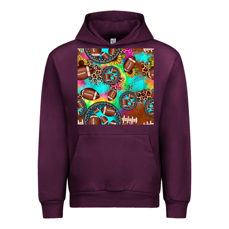 Football Tie Dye Gemstone Sunflower Seamless Pattern Urban Hoodie by JahusDesignShop | Teevron