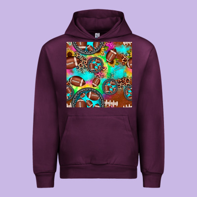 Football Tie Dye Gemstone Sunflower Seamless Pattern Urban Hoodie Designed By Jahusdesignshop