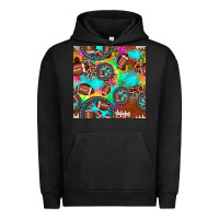 Pigment Black football tie dye gemstone sunflower seamless pattern Urban Hoodie - JahusDesignShop