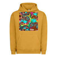Pigment Peanut Butter football tie dye gemstone sunflower seamless pattern Urban Hoodie - JahusDesignShop