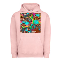 Pigment Salmon football tie dye gemstone sunflower seamless pattern Urban Hoodie - JahusDesignShop