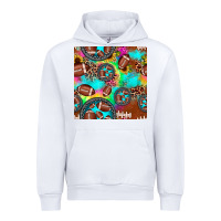 White football tie dye gemstone sunflower seamless pattern Urban Hoodie - JahusDesignShop