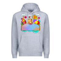 Heather Grey custom name summer beach toys Premium Hoodie - JahusDesignShop