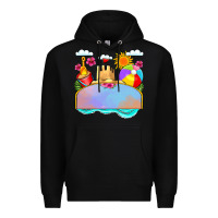 Black custom name summer beach toys Premium Hoodie - JahusDesignShop