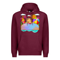 Burgundy custom name summer beach toys Premium Hoodie - JahusDesignShop