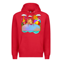 Red custom name summer beach toys Premium Hoodie - JahusDesignShop