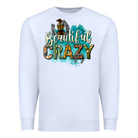 White beautiful crazy Premium Sweatshirt - texasbilliewilder