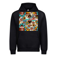 Black football cowhide sunflower seamless pattern Urban Hoodie - JahusDesignShop