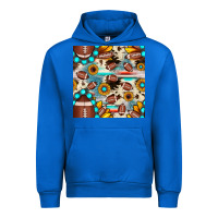 Cobalt football cowhide sunflower seamless pattern Urban Hoodie - JahusDesignShop