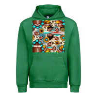 Emerald football cowhide sunflower seamless pattern Urban Hoodie - JahusDesignShop
