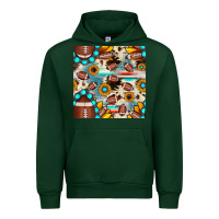 Forest Green football cowhide sunflower seamless pattern Urban Hoodie - JahusDesignShop