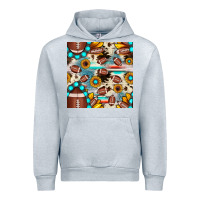 Heather Grey football cowhide sunflower seamless pattern Urban Hoodie - JahusDesignShop