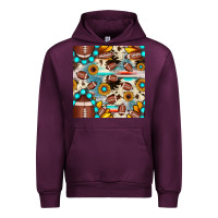 Mauve Wine football cowhide sunflower seamless pattern Urban Hoodie - JahusDesignShop