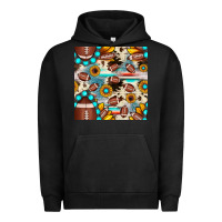 Football Cowhide Sunflower Seamless Pattern Urban Hoodie | Teevron