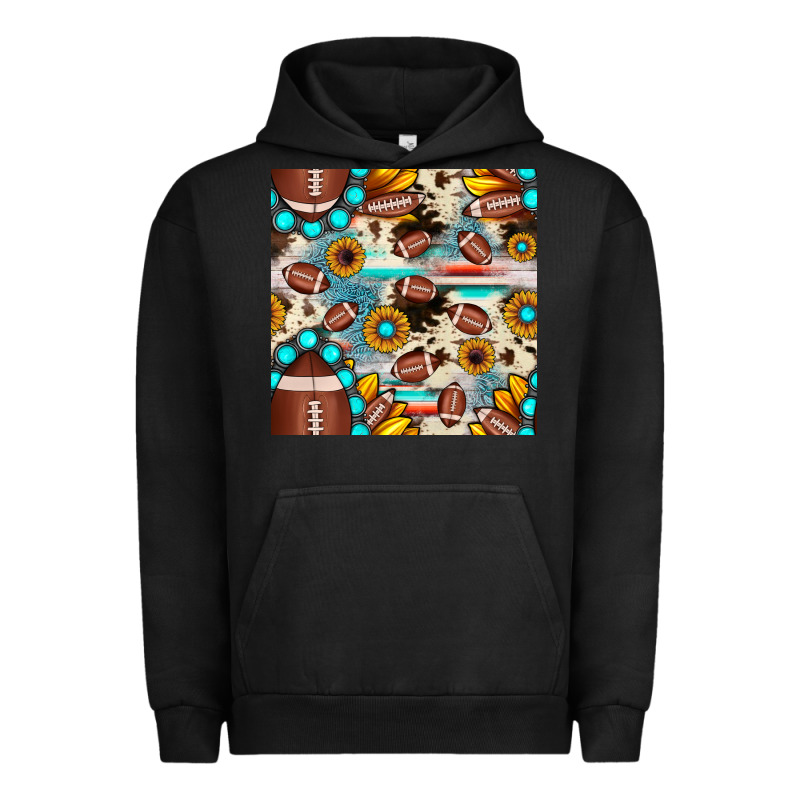 Football Cowhide Sunflower Seamless Pattern Urban Hoodie by JahusDesignShop | Teevron