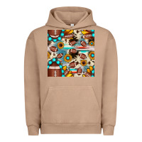 Pigment Burro football cowhide sunflower seamless pattern Urban Hoodie - JahusDesignShop