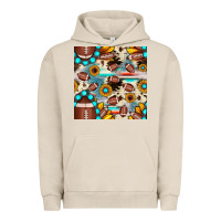 Pigment French Oak football cowhide sunflower seamless pattern Urban Hoodie - JahusDesignShop