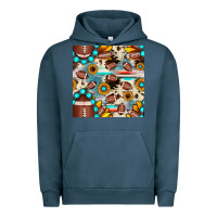 Pigment Midnight Navy football cowhide sunflower seamless pattern Urban Hoodie - JahusDesignShop