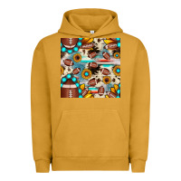 Pigment Peanut Butter football cowhide sunflower seamless pattern Urban Hoodie - JahusDesignShop