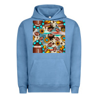 Pigment Pebble Blue football cowhide sunflower seamless pattern Urban Hoodie - JahusDesignShop