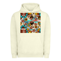 Pigment Pistachio football cowhide sunflower seamless pattern Urban Hoodie - JahusDesignShop