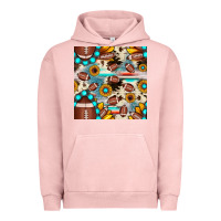 Pigment Salmon football cowhide sunflower seamless pattern Urban Hoodie - JahusDesignShop
