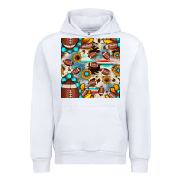 White football cowhide sunflower seamless pattern Urban Hoodie - JahusDesignShop
