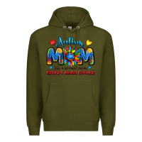 Army Green autism mom like a normal mom except much cooler Premium Hoodie - JahusDesignShop