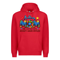 Red autism mom like a normal mom except much cooler Premium Hoodie - JahusDesignShop