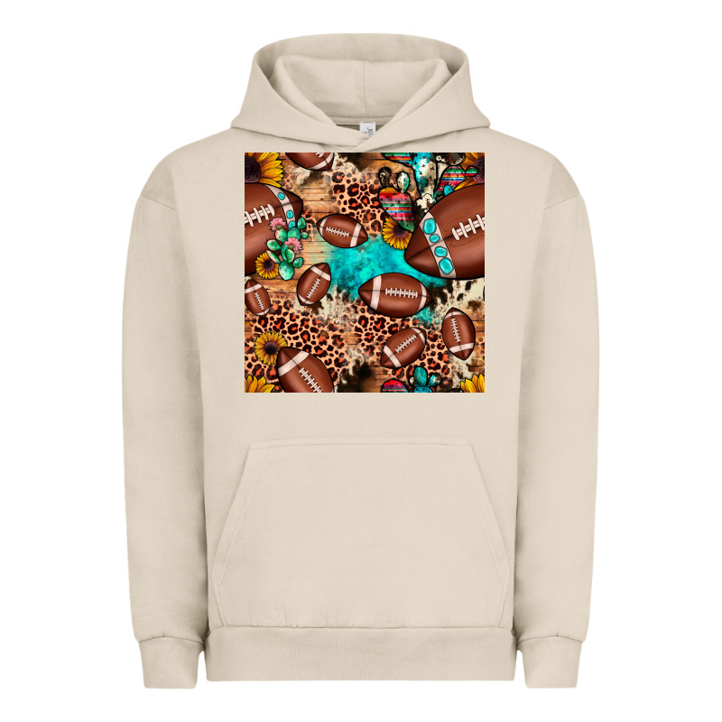 Football Cactus Sunflower Seamless Pattern Urban Hoodie by JahusDesignShop | Teevron