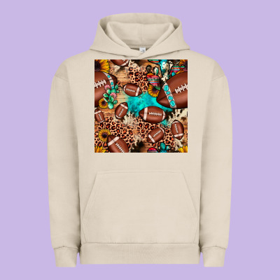 Football Cactus Sunflower Seamless Pattern Urban Hoodie Designed By Jahusdesignshop