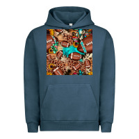 Pigment Midnight Navy football cactus sunflower seamless pattern Urban Hoodie - JahusDesignShop