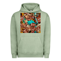 Pigment Oil Green football cactus sunflower seamless pattern Urban Hoodie - JahusDesignShop